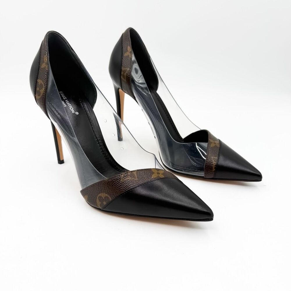Louis Vuitton LV Monogram Call Back Heels Pumps EU 39.5 US 9.5 - Picture 2 of 12